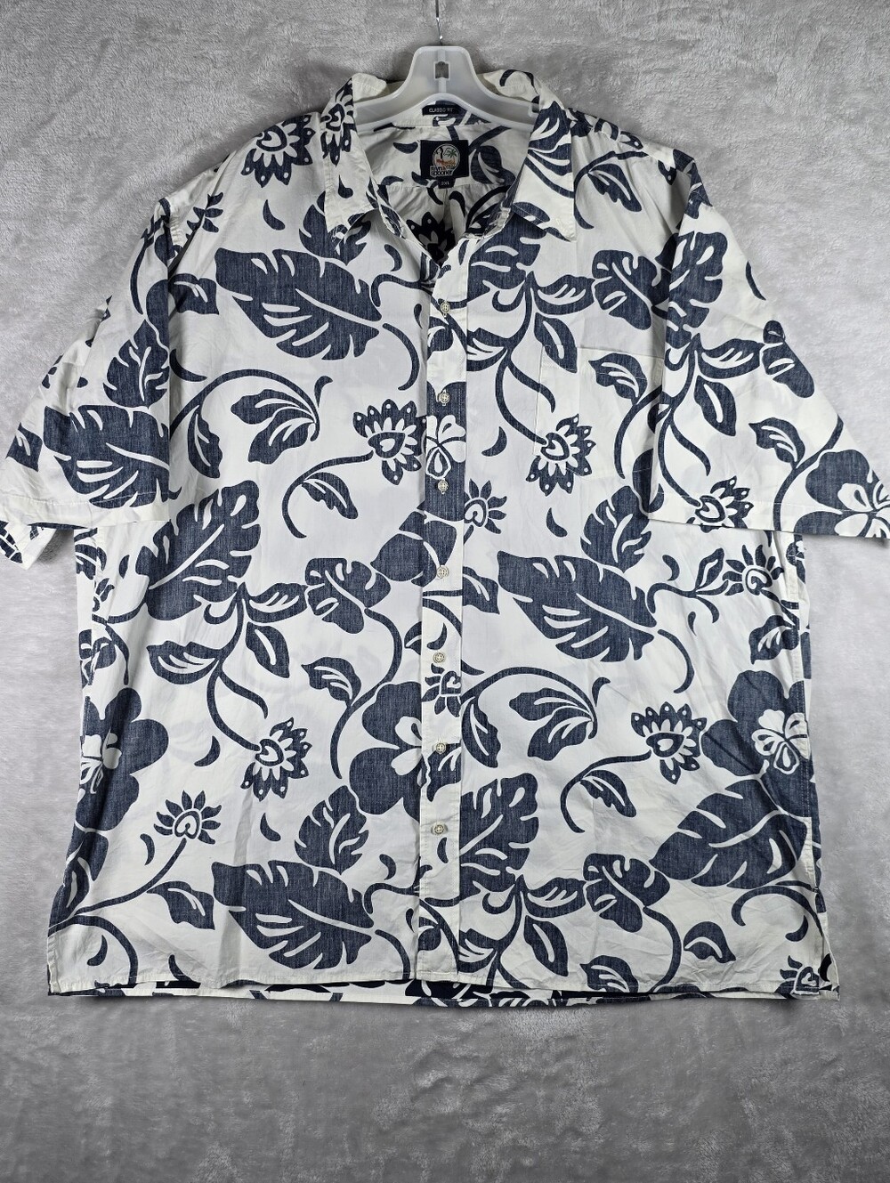 Reyn Spooner Button Down Shirt Mens Size 3XL Classic Fit Hawaiian Floral Blue